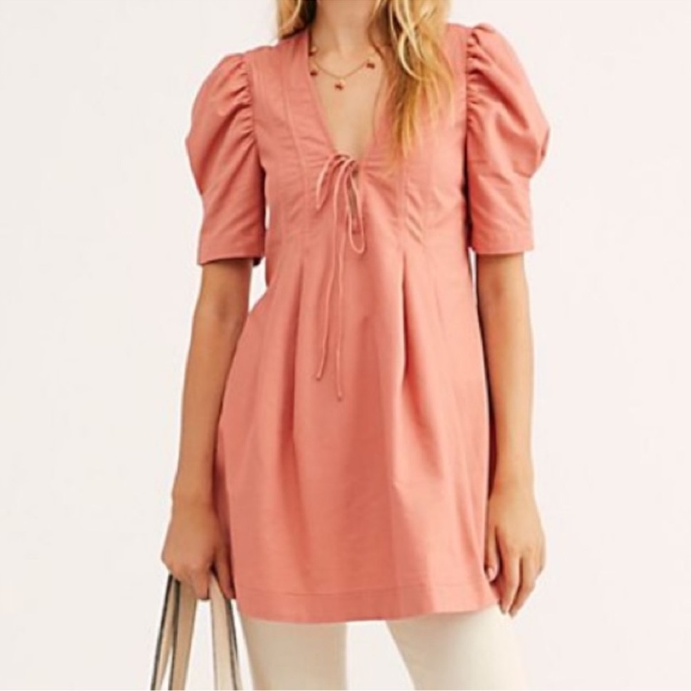 NWT Free People Pink Cinnamon Adelle Tunic Dress